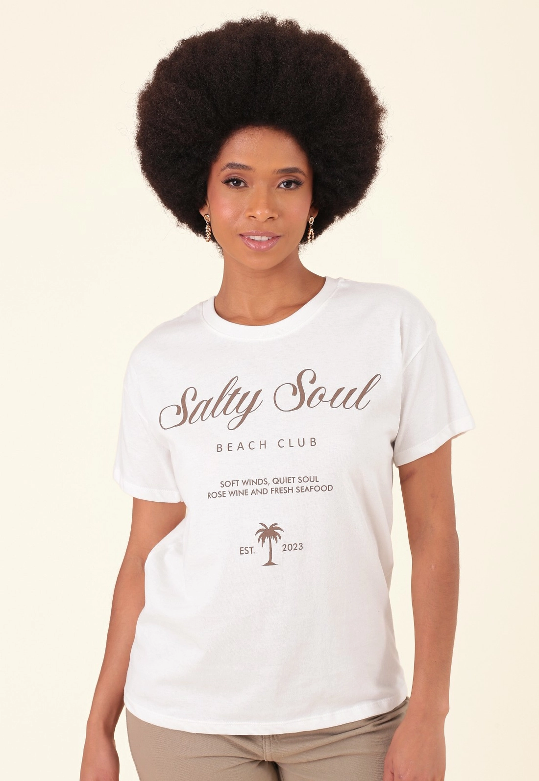 T-Shirt Em Algodão Manga Curta Salty Soul
