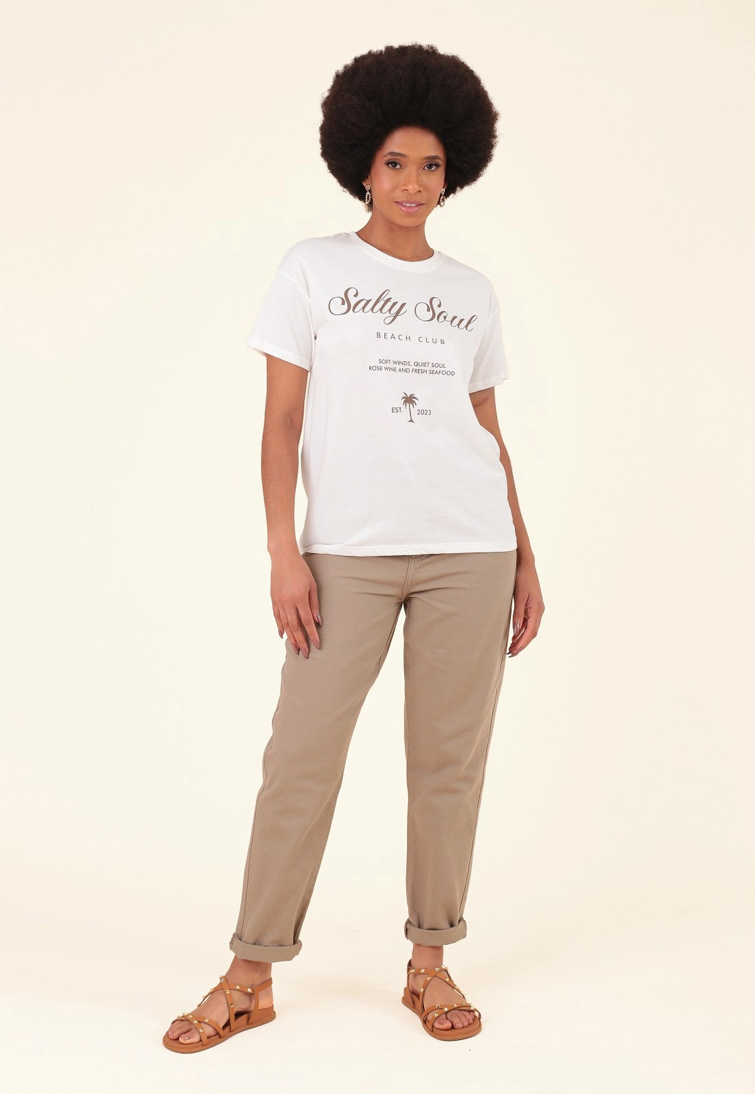 T-Shirt Em Algodão Manga Curta Salty Soul
