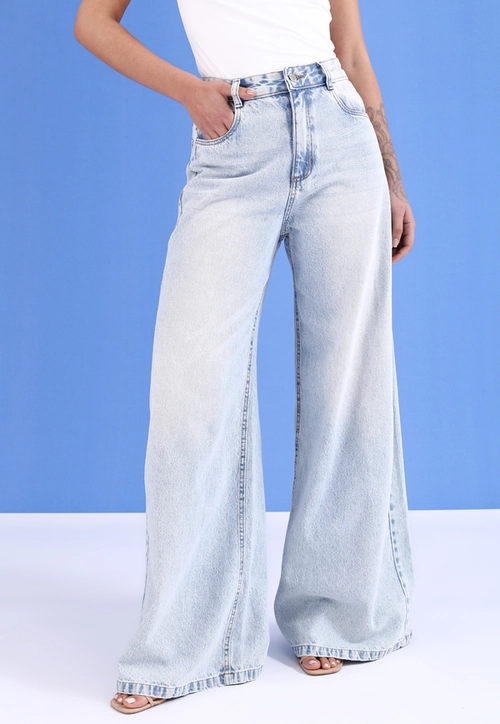 Calça Jeans Pantalona