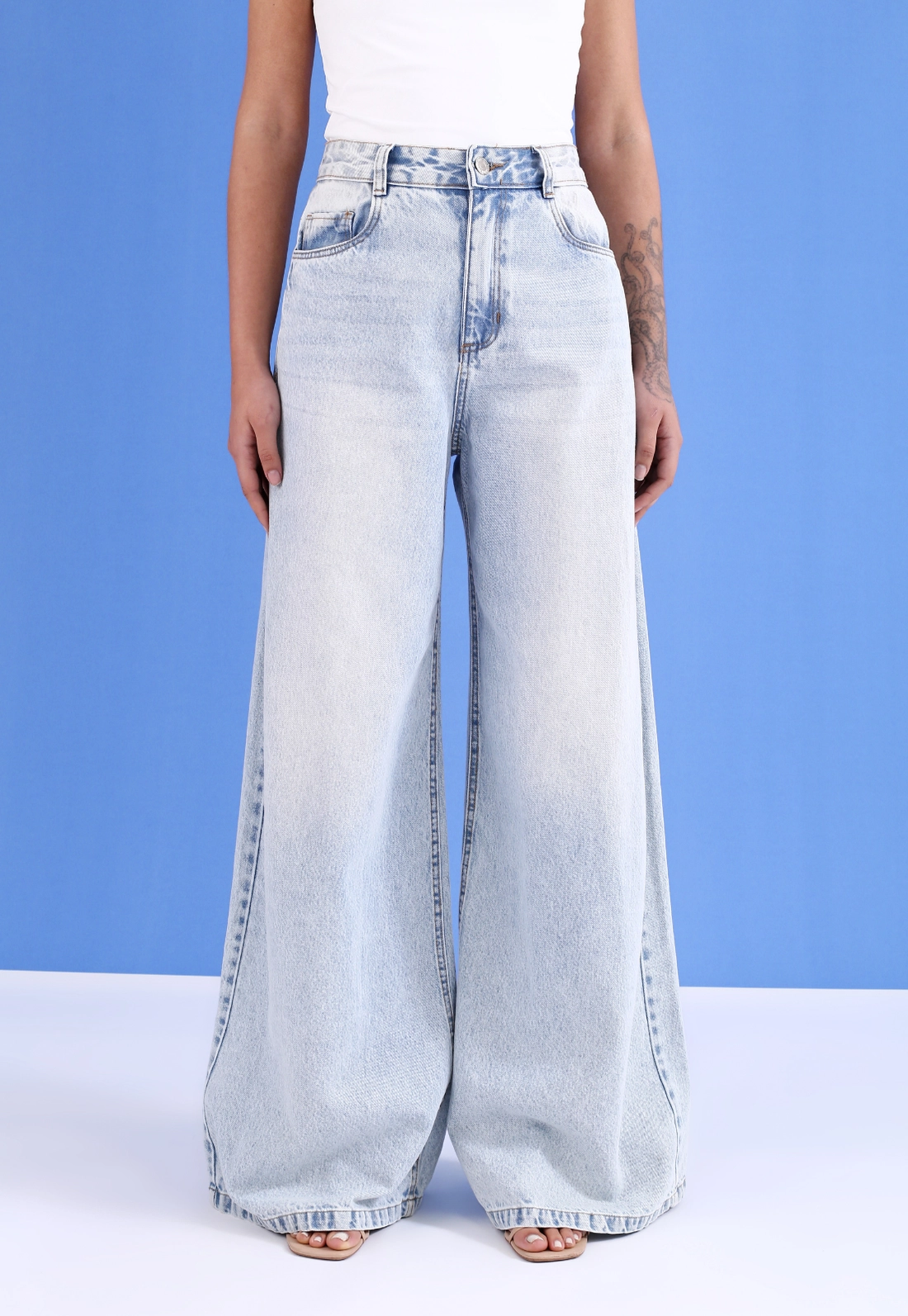 Calça Jeans Pantalona