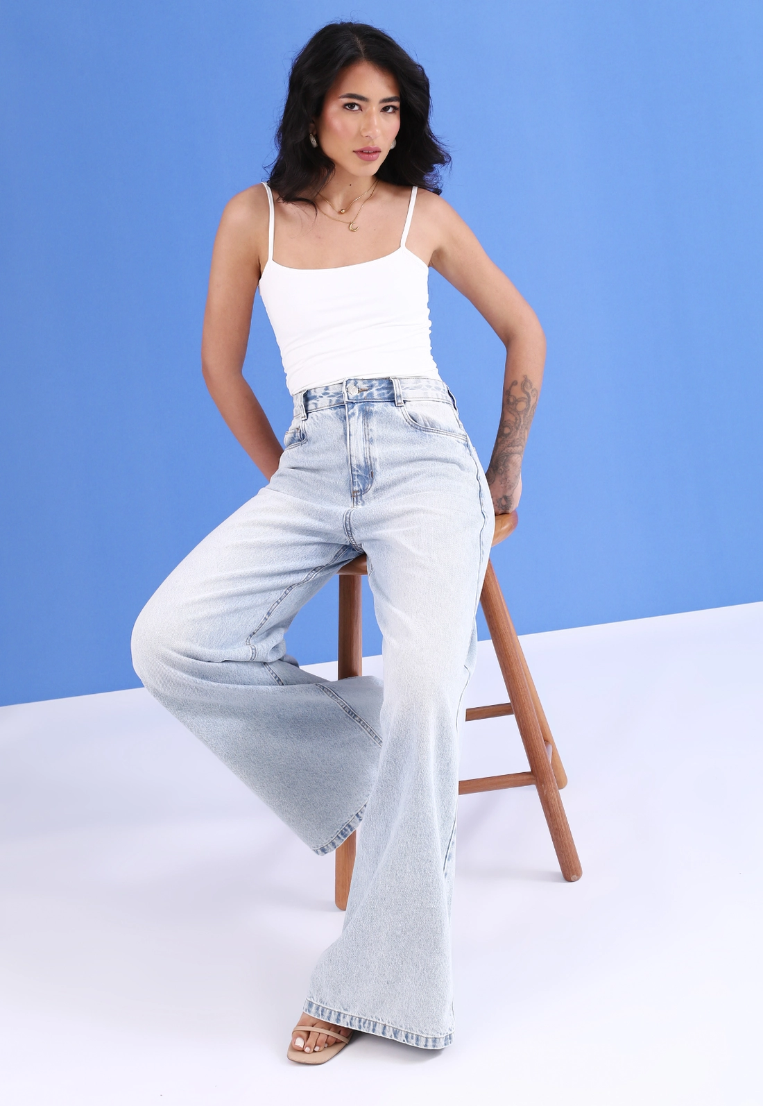 Calça Jeans Pantalona
