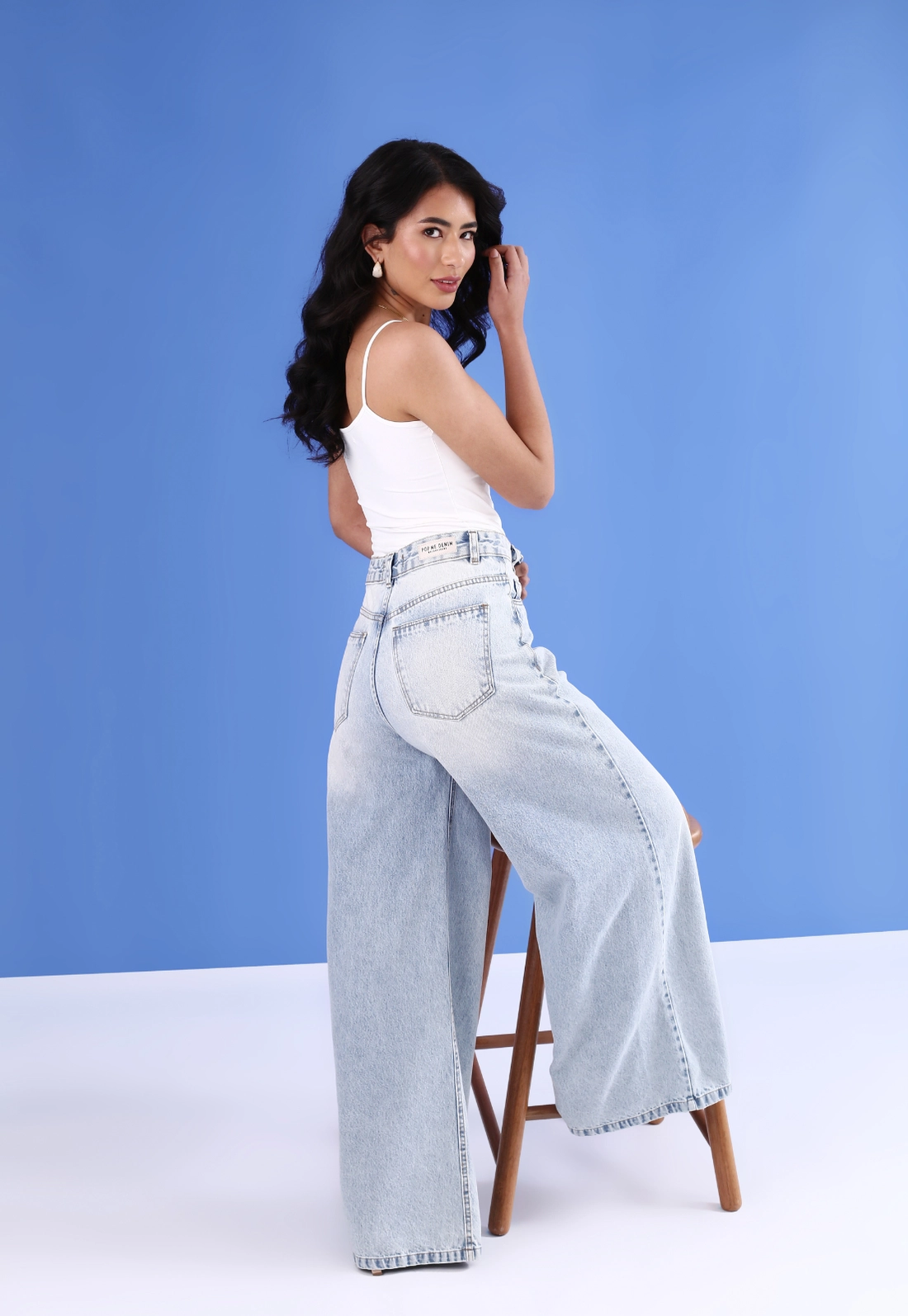 Calça Jeans Pantalona