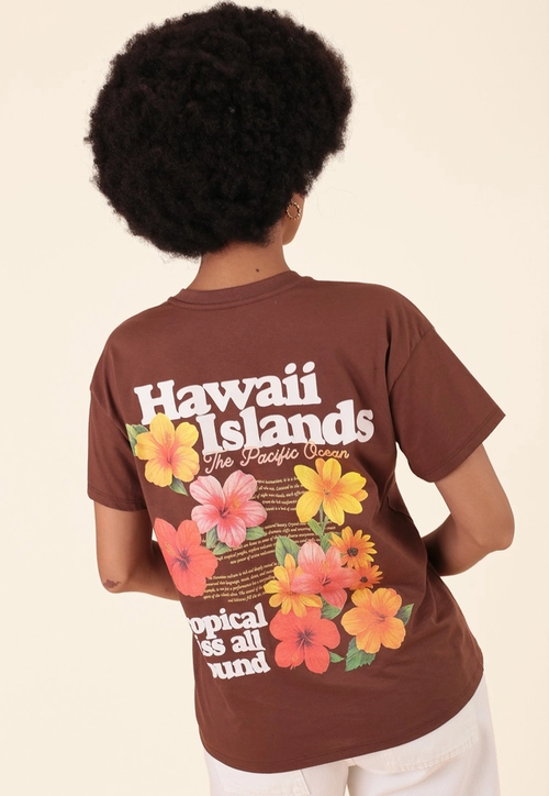 T-Shirt Em Algodão Manga Curta Havaí