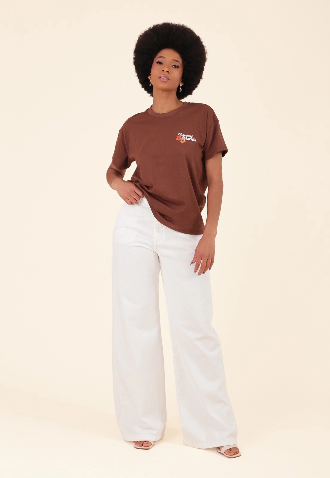 T-Shirt Em Algodão Manga Curta Havaí