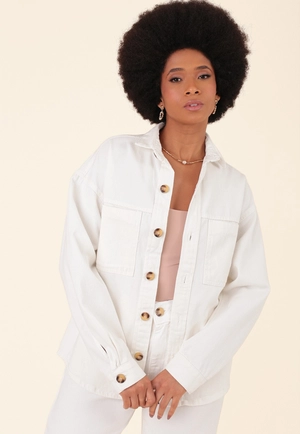 Camisa Overshirt Em Sarja Manga Longa