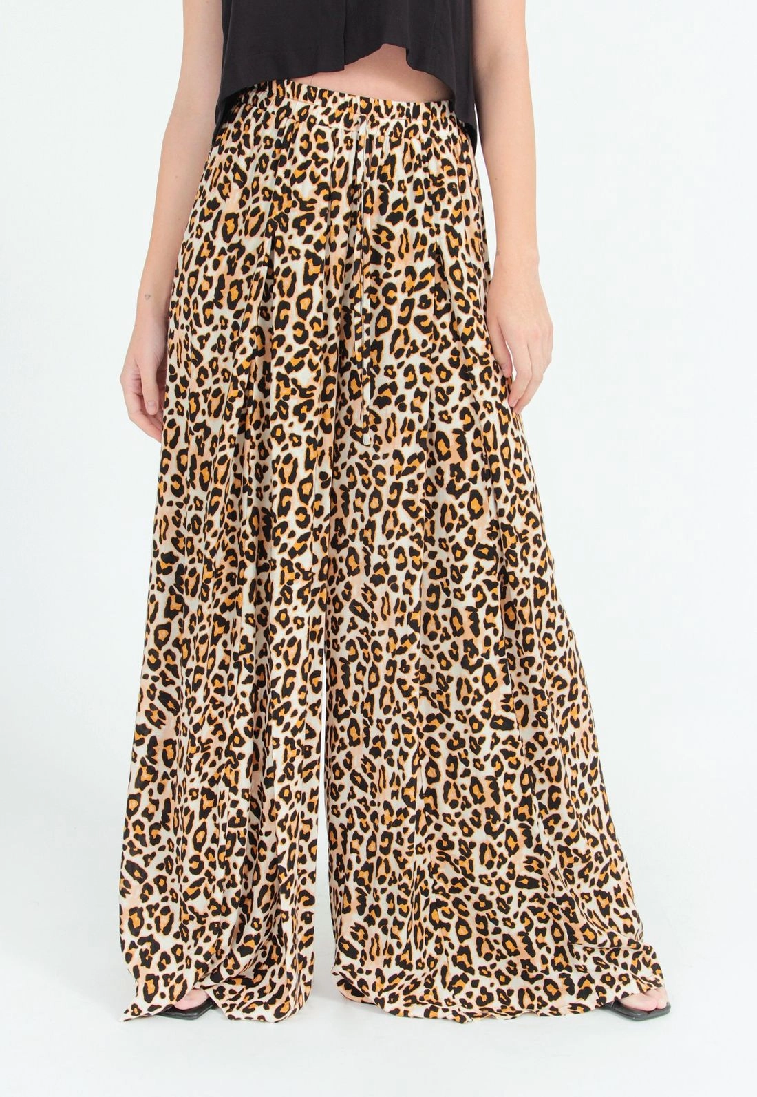 Calça Pantalona Animal Print