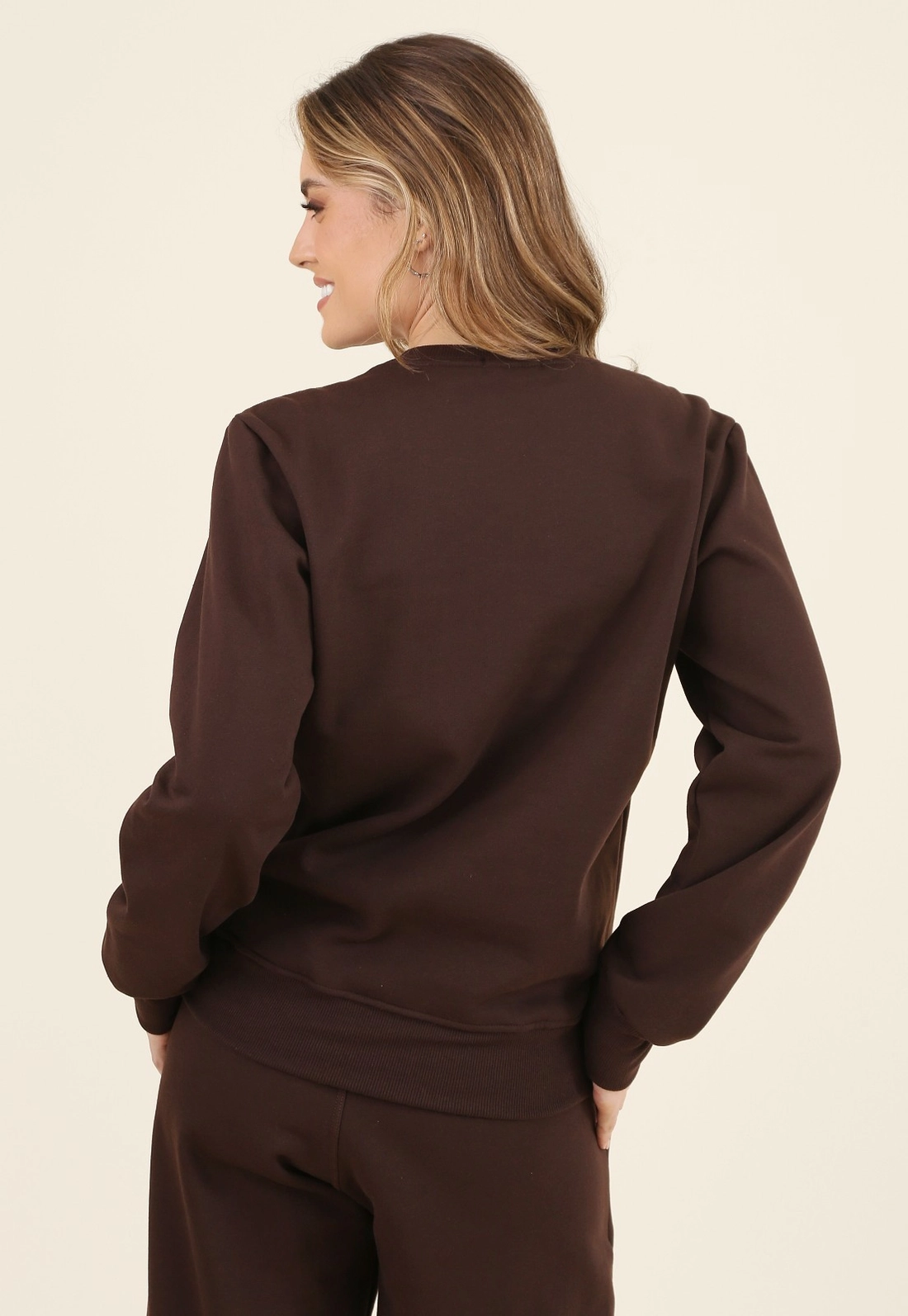 Blusa Moletom Manga Longa Com Aplique Milano