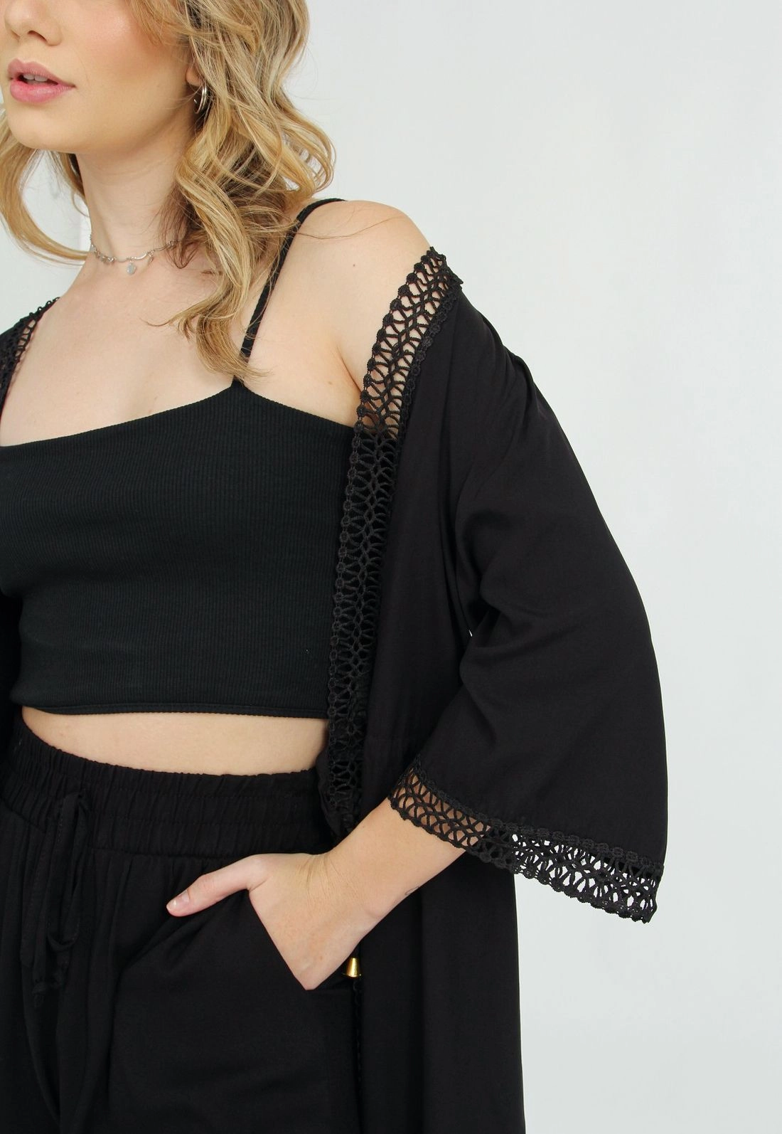 Kimono Viscose Manga Curta