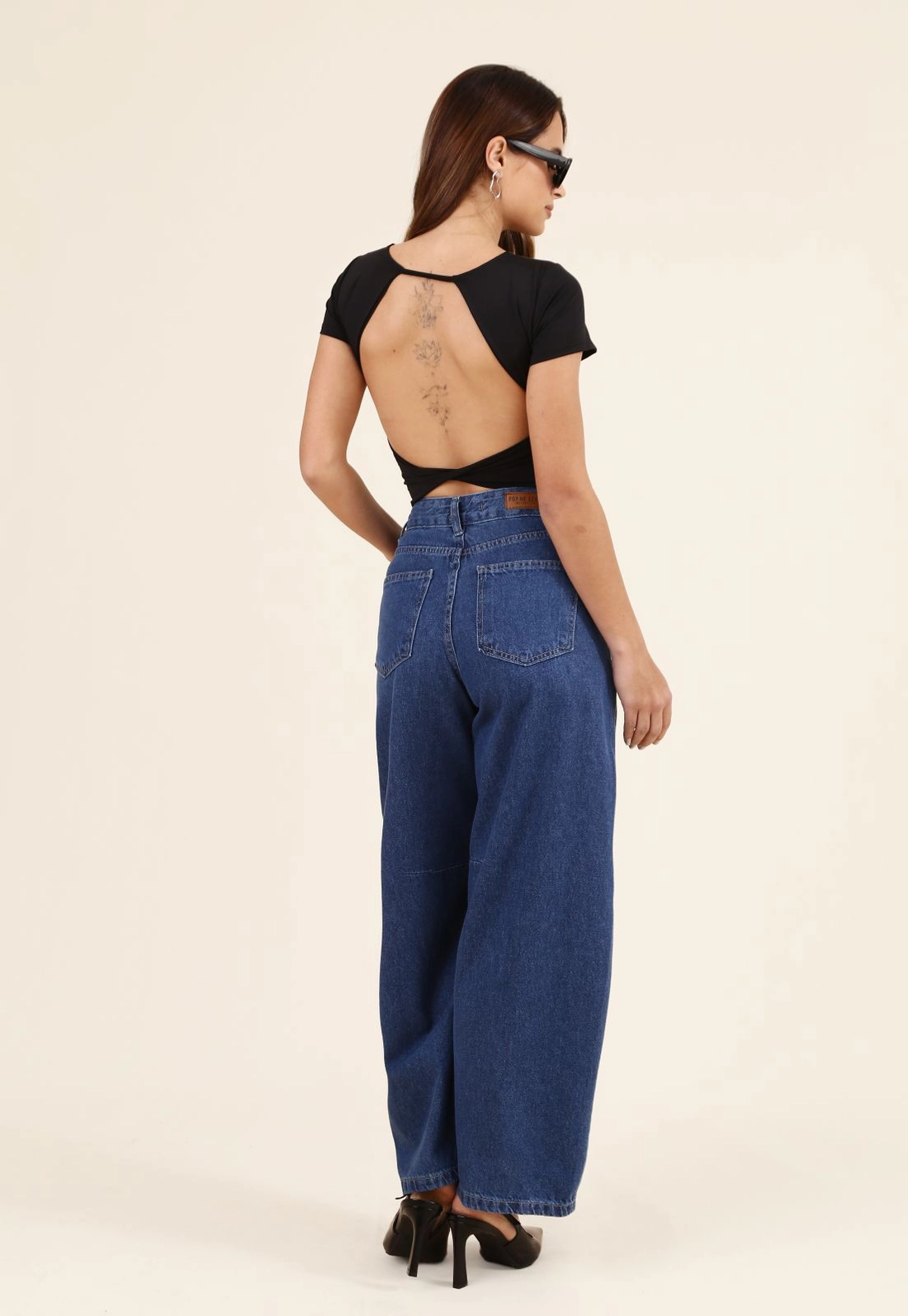 Calça Jeans Balloon Com Strass