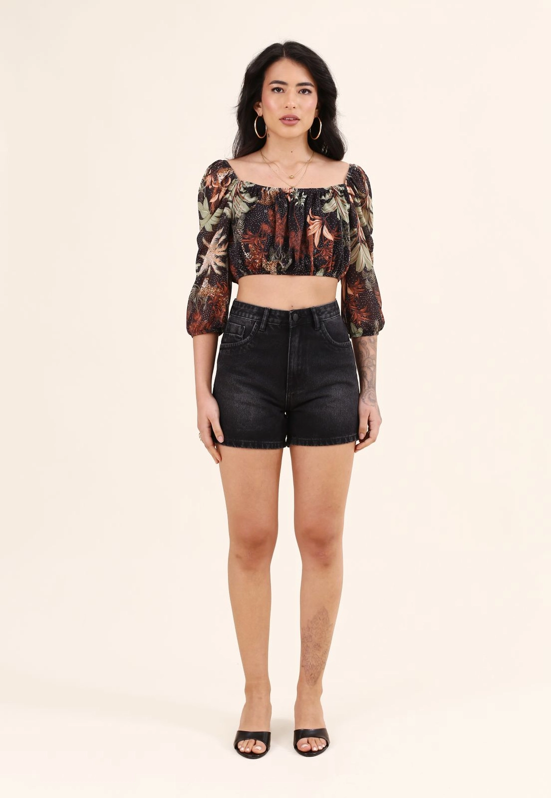 Shorts Jeans Cintura Alta