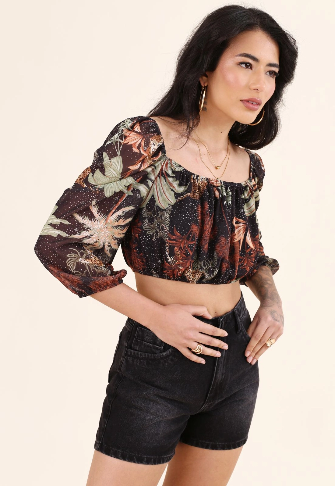 Shorts Jeans Cintura Alta
