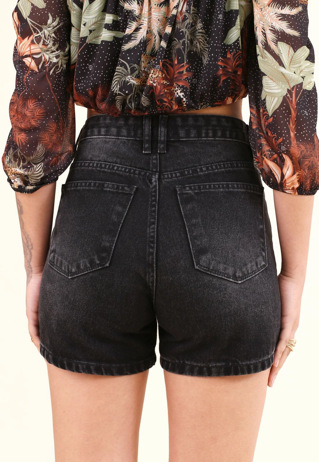Shorts Jeans Cintura Alta
