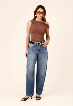 Calça Jeans Balloon Azul Médio
