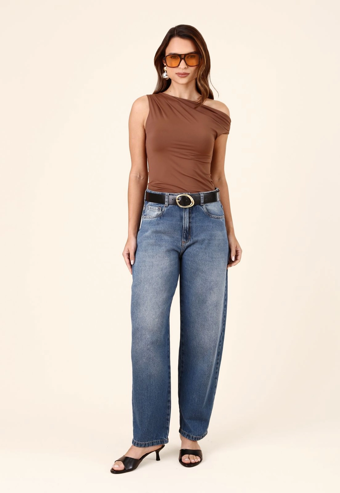 Calça Jeans Balloon Azul Médio