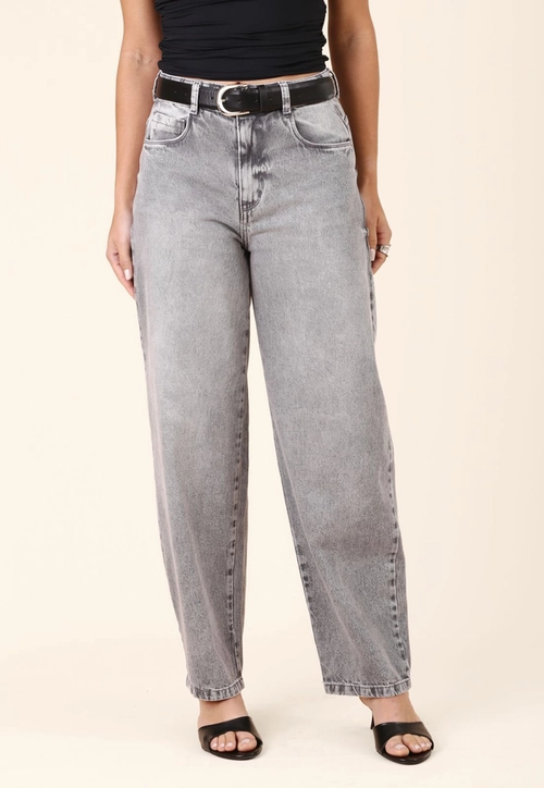 Calça Jeans Balloon Cinza