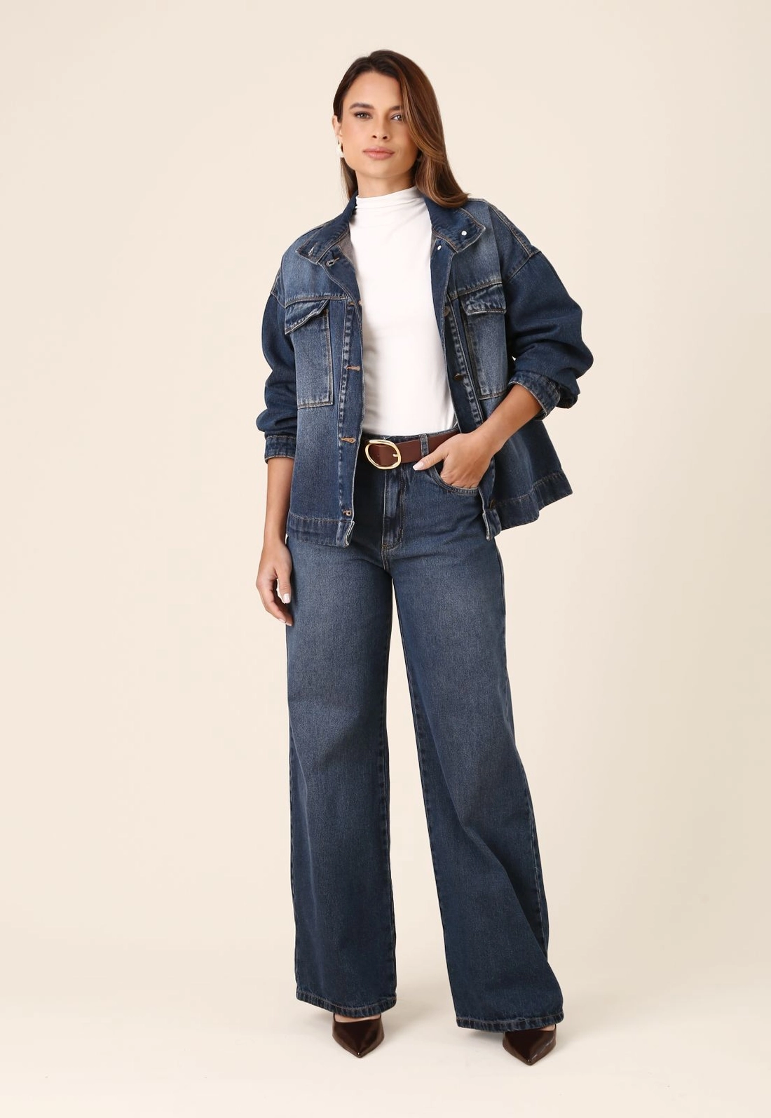 Jaqueta Jeans Gola Alta