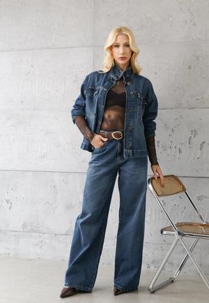 Calça Jeans Wide Leg Cintura Alta