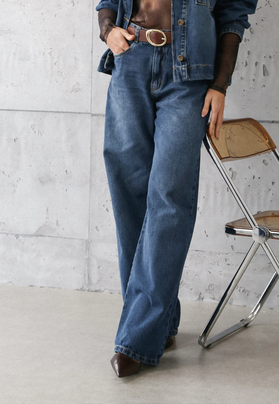 Calça Jeans Wide Leg Cintura Alta