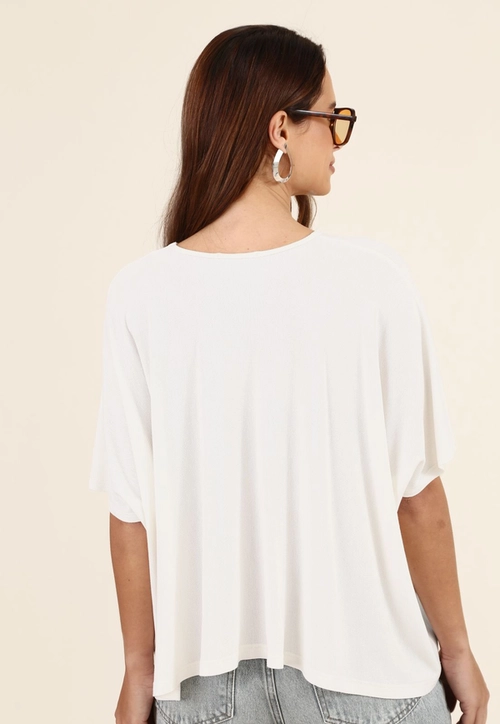 Blusa Manga Morcego Em Malha Piquet