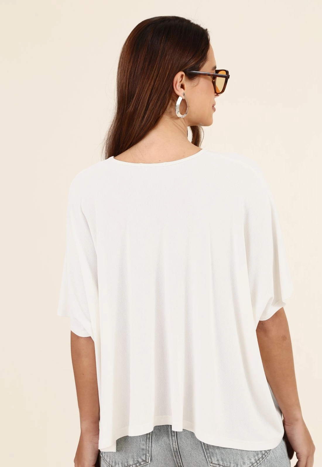Blusa Manga Morcego Em Malha Piquet