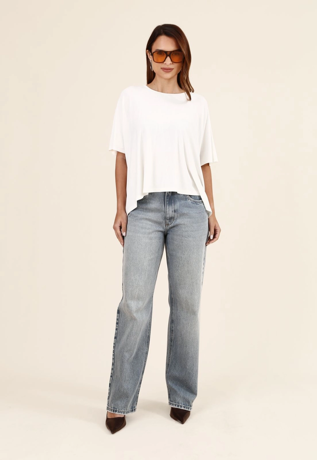 Blusa Manga Morcego Em Malha Piquet