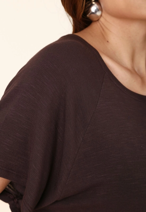 Blusa Manga Curta Raglan Em Malha Flamê