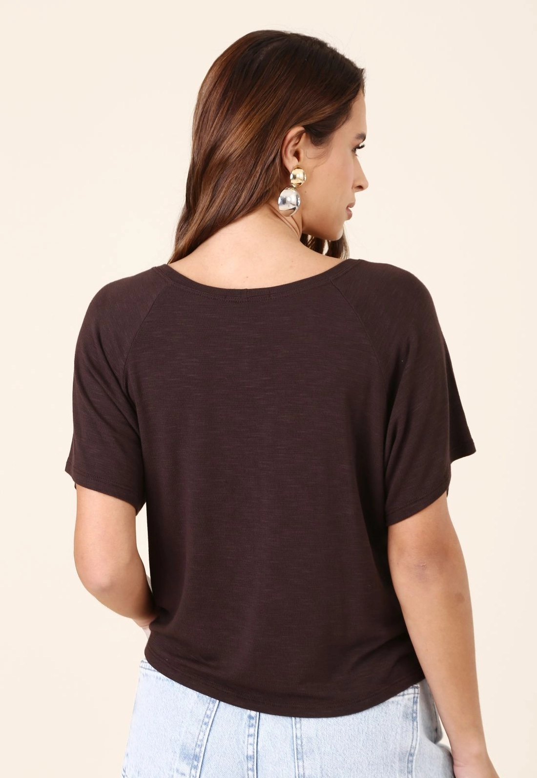 Blusa Manga Curta Raglan Em Malha Flamê