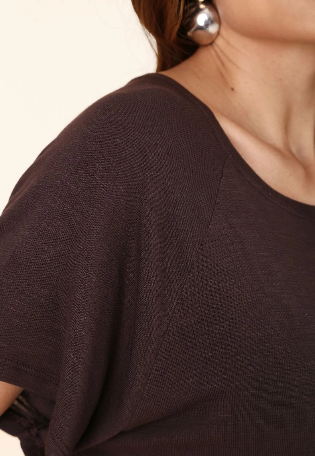 Blusa Manga Curta Raglan Em Malha Flamê