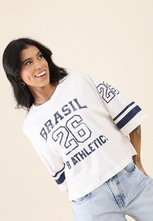 Camiseta Manga Curta Com Silk Brasil