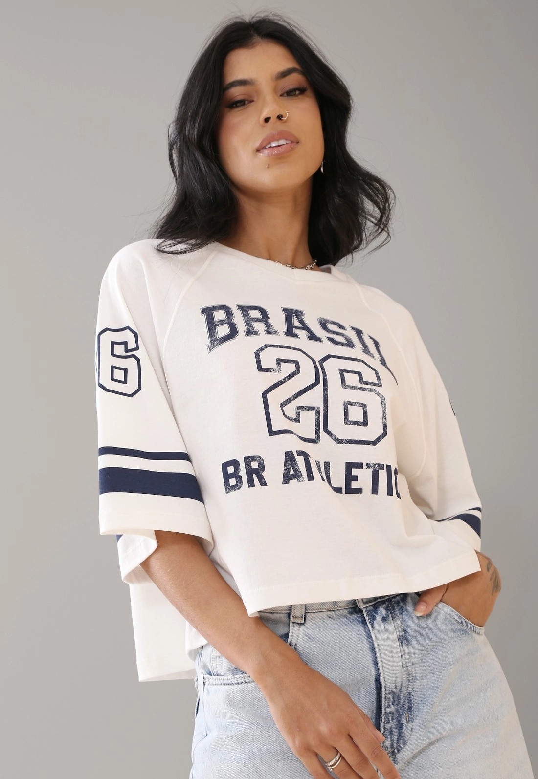 Camiseta Manga Curta Com Silk Brasil