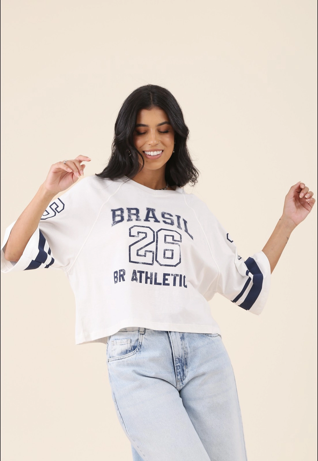 Camiseta Manga Curta Com Silk Brasil