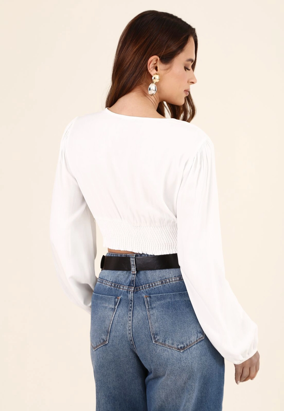 Cropped Manga Longa Transpassado