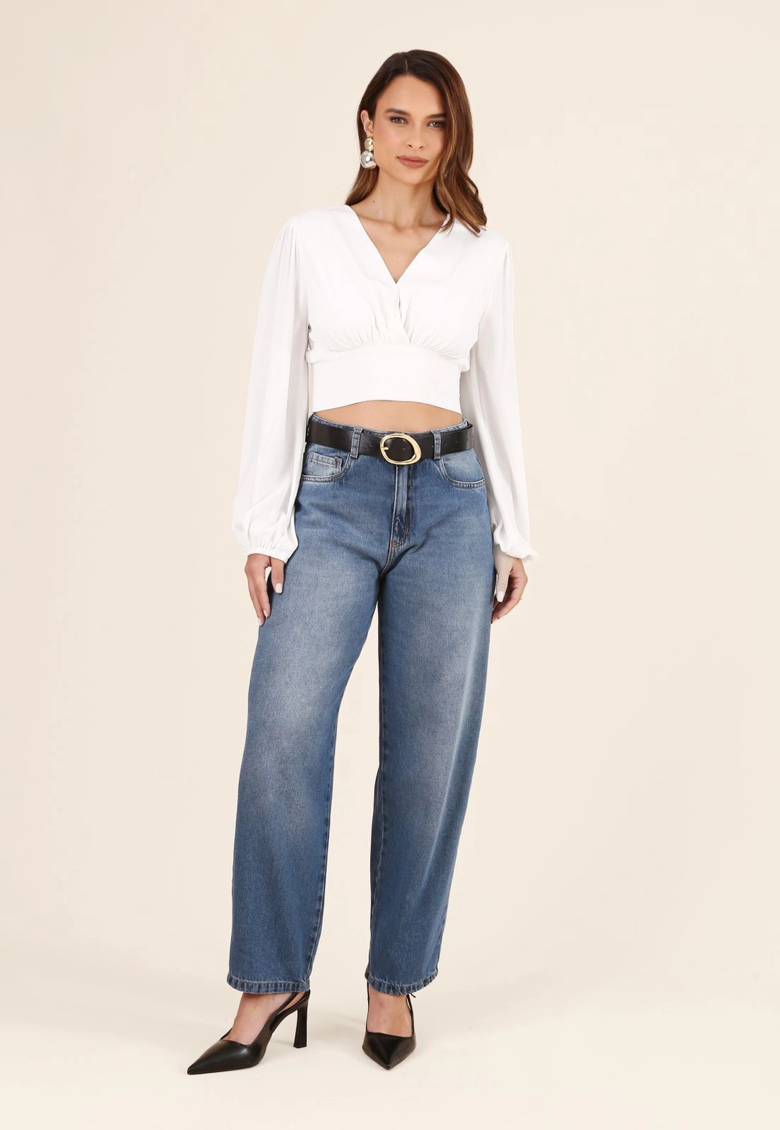 Cropped Manga Longa Transpassado