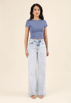 Calça Jeans Wide Leg Cintura Alta