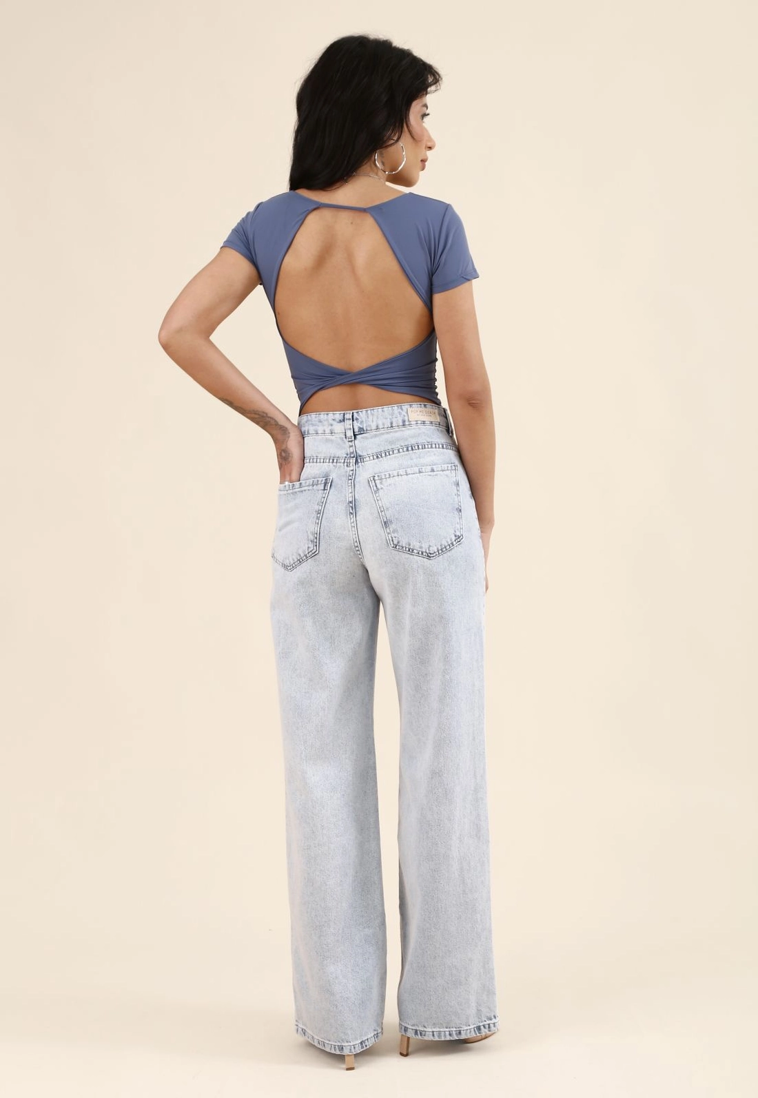 Calça Jeans Wide Leg Cintura Alta