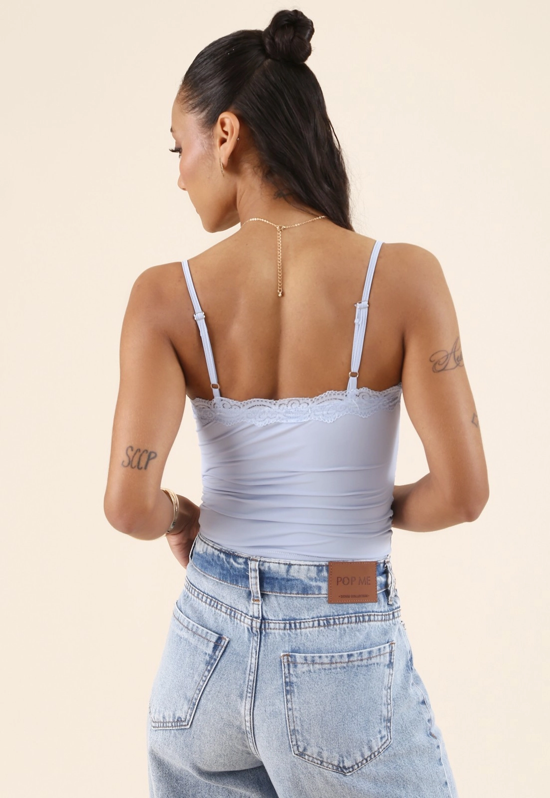 Blusa De Alça Com Renda Em Poliamida