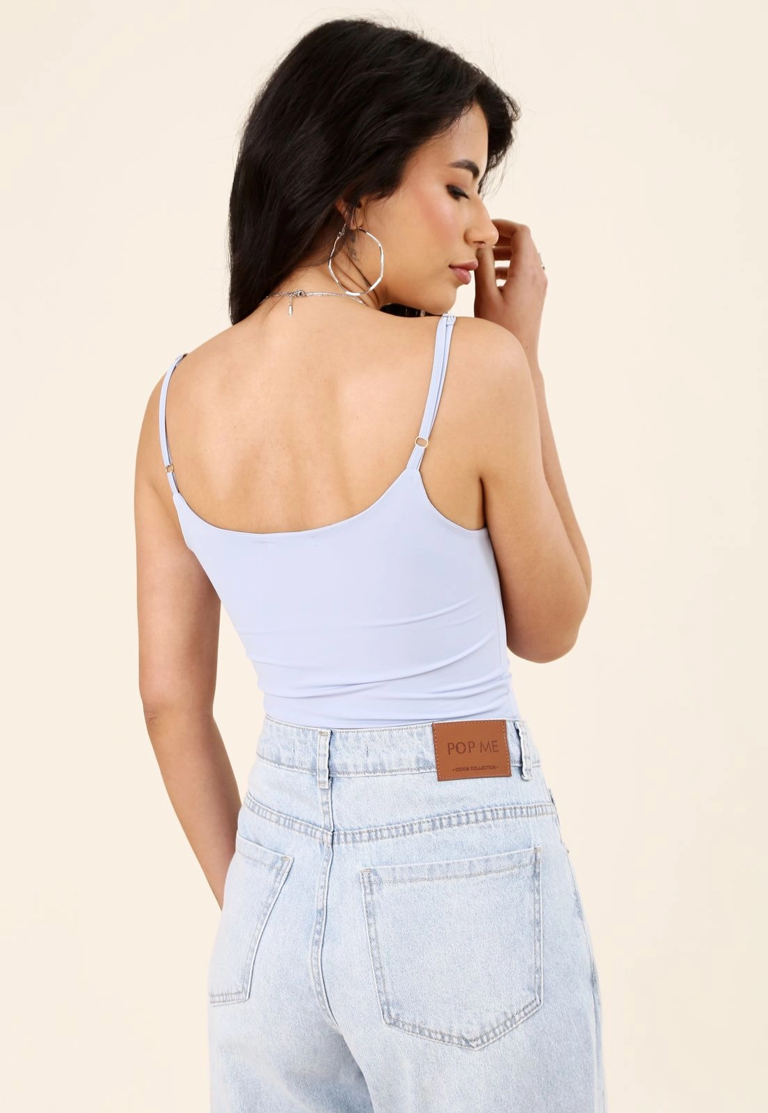 Blusa De Alça Com Metal Em Poliamida