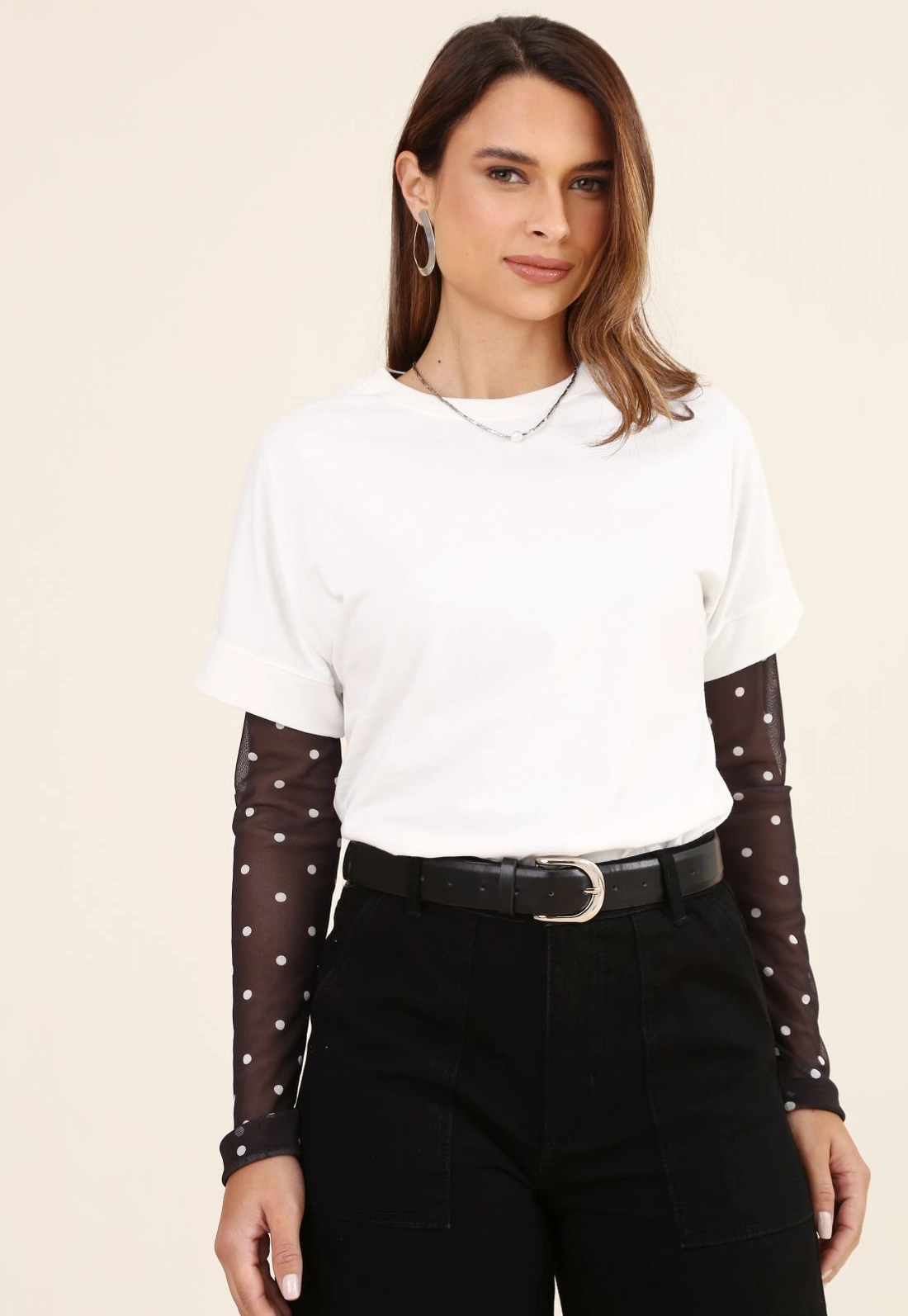 Blusa T-Shirt Manga Curta Ampla