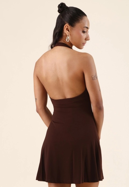 Vestido Curto Frente Única Em Malha