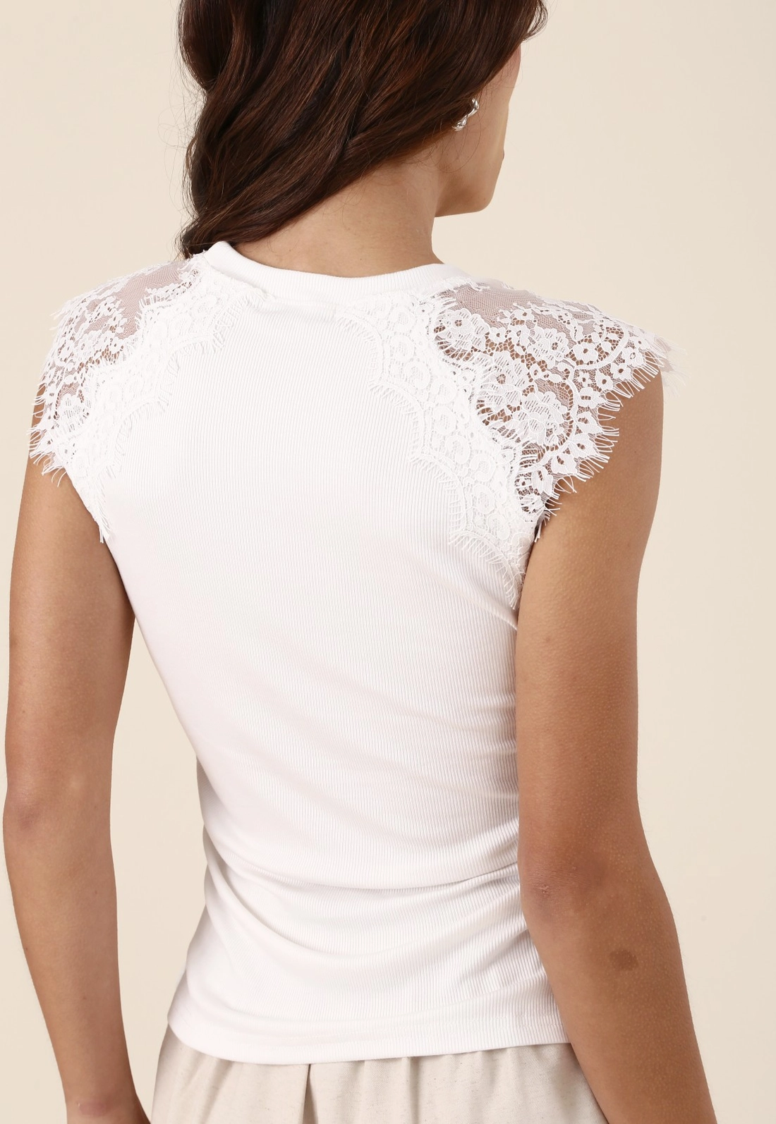 Blusa Com Renda Em Ribana Canelada