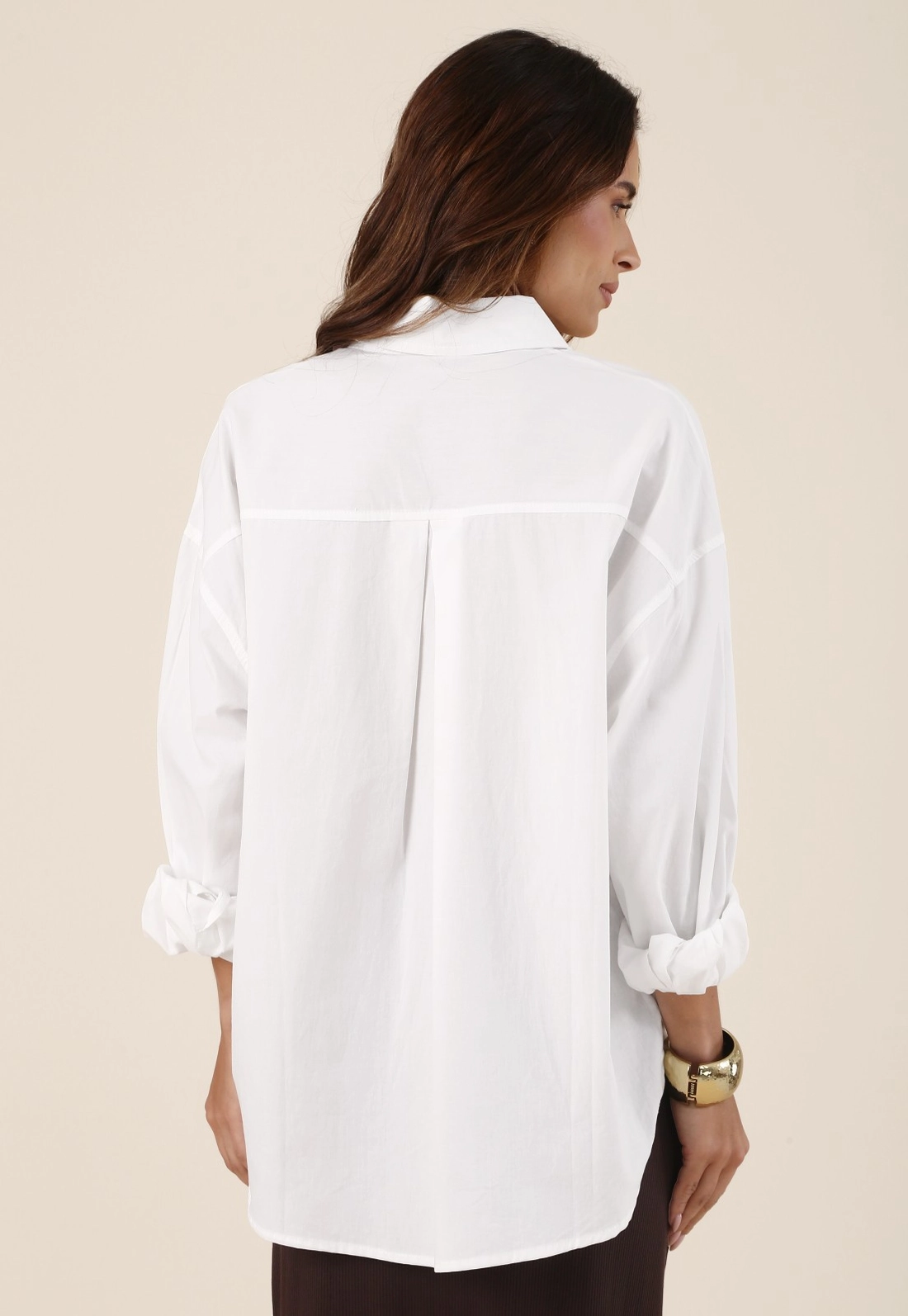Camisa Manga Longa Em Tricoline Off White