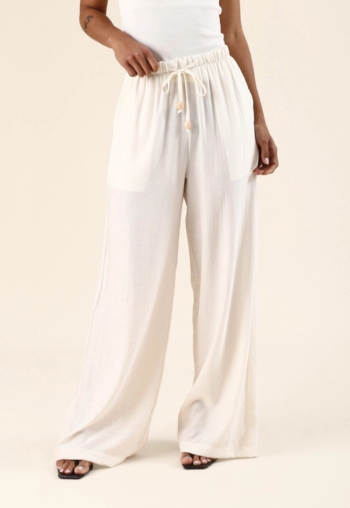 Calça Wide Leg Com Cós De Elástico