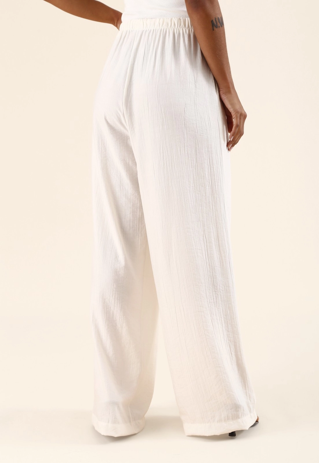 Calça Wide Leg Com Cós De Elástico