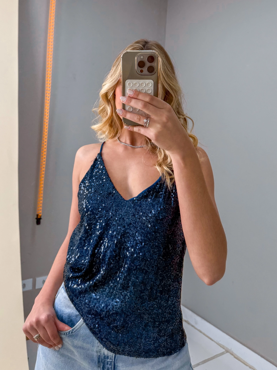 Blusa Alça Paetê
