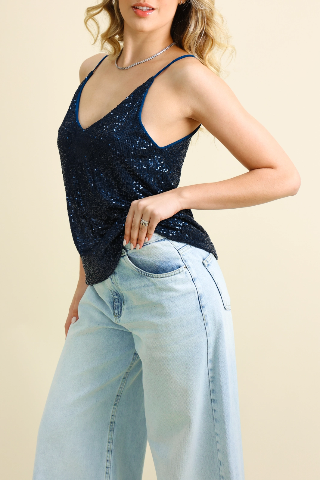 Blusa Alça Paetê