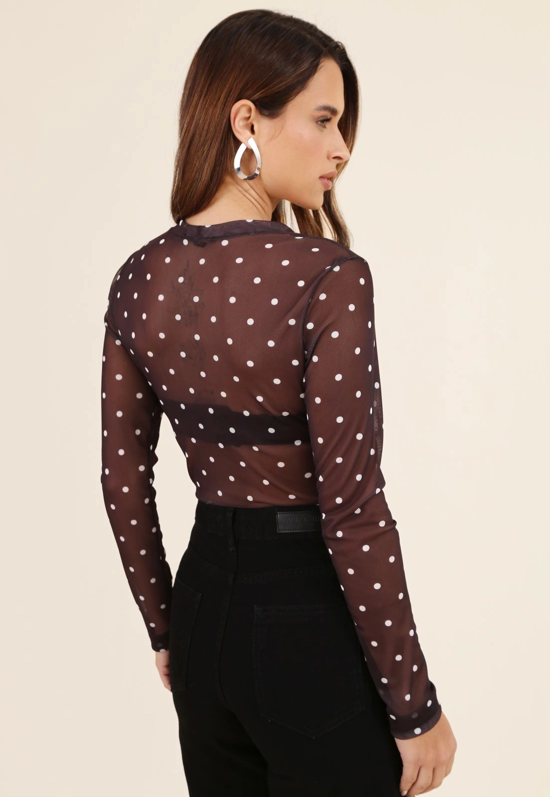 Blusa Segunda Pele em Tule Poá