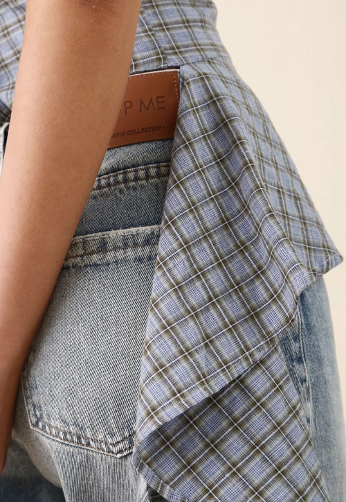 Blusa Xadrez Assimétrica