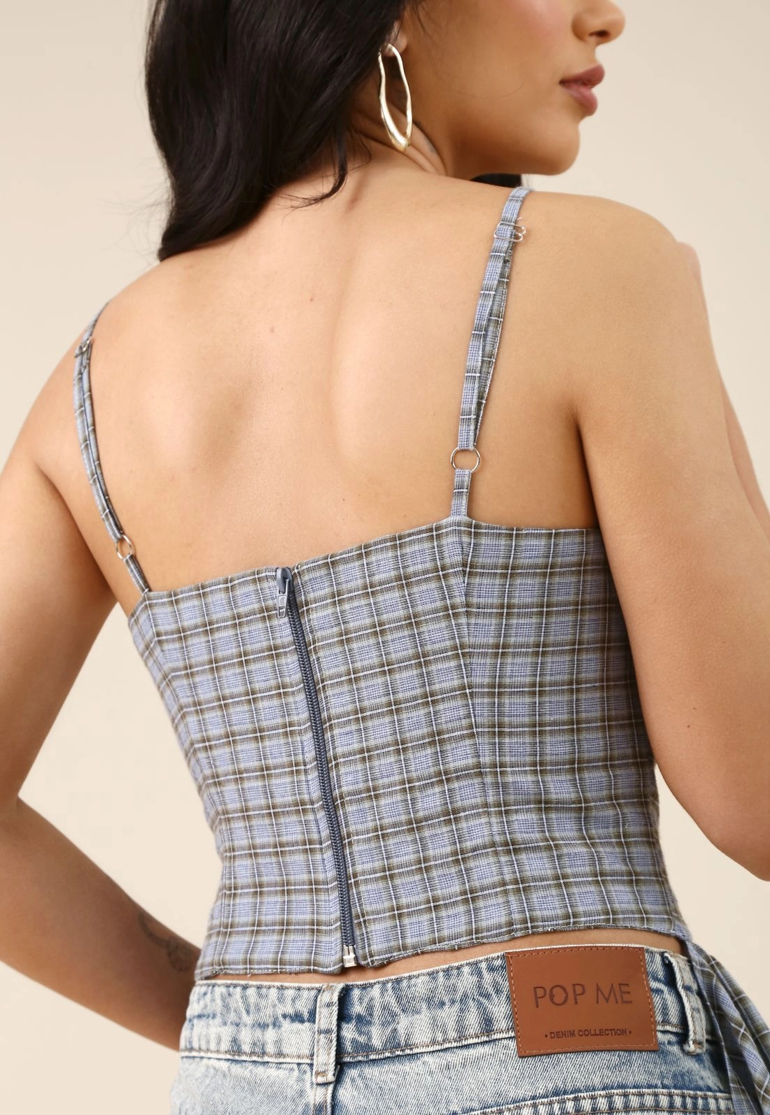 Blusa Xadrez Assimétrica