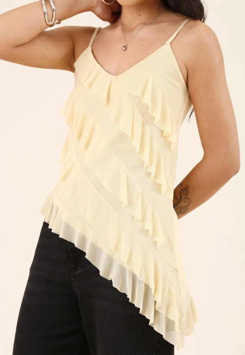 Blusa Babados Com Alça Em Tule