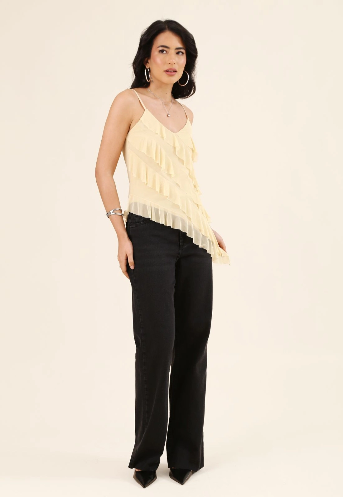 Blusa Babados Com Alça Em Tule